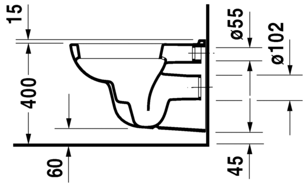 Duravit D-Code Hang-WC + Zitting 