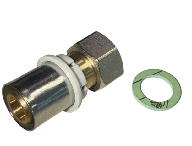 Begetube Perskoppeling 4/4" plat x 26/3 met Losse Moer - 501300556