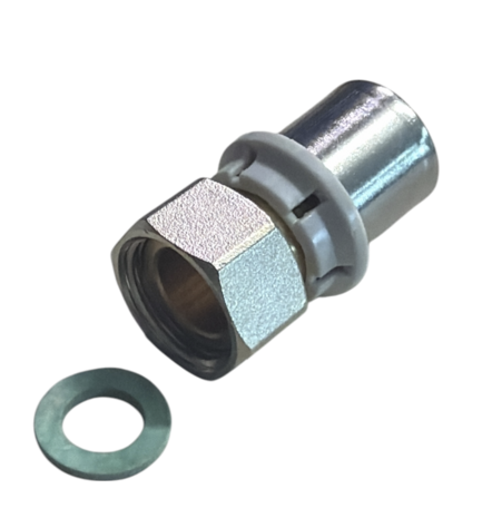 Begetube Perskoppeling 4/4" plat x 32/3 met Losse Moer - 501300566