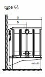 Radson ventiel  plintradiator Hoogte 200 mm - T44 - Lengte 2600 ( 3622 W)