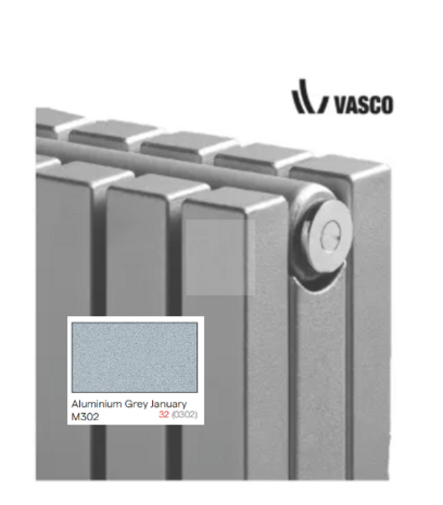 Vasco Verticale Design Radiator Carre CPVN2-ZB H1800 B535 Aluminium Grey January M302  (2113 Watt)