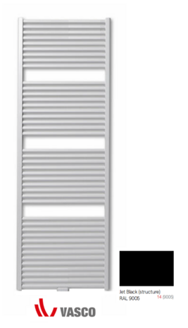 Vasco handdoekradiator Iris HDM-A H1954 B750 (1417 Watt) - RAL 9005 JET BLACK   388075195LB1400