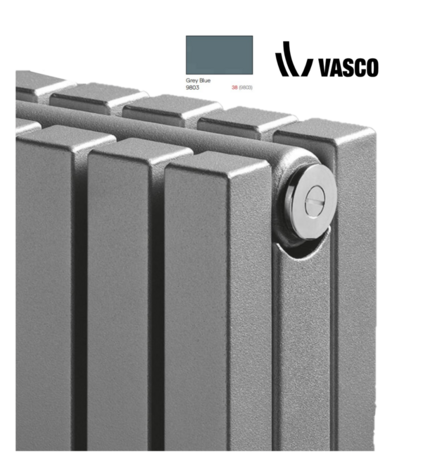 Vasco Verticale Design Radiator Carre CPVN2-ZB H1800 B475  GREY BLUE  9803  (1878 Watt)