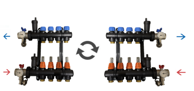 Begetube Composiet Vloerverwarmings Collector 6 Kringen  Met Debietmeters  264.000.906