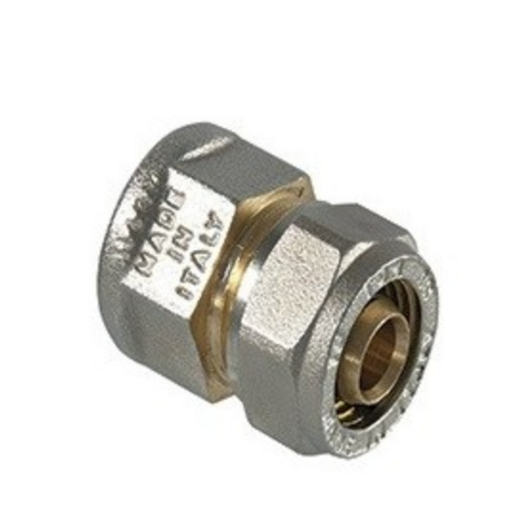 Recht Puntstuk 1/2" V x 20/2 mm Alupex Schroef / knel koppeling - vaste insert