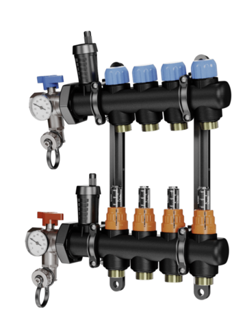 Begetube Composiet Vloerverwarmings Collector 12 Kringen  Met Debietmeters  264.000.912