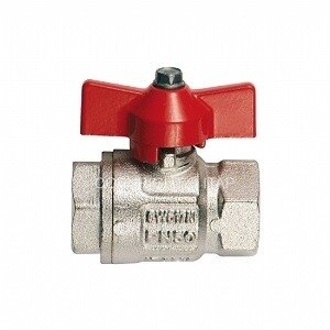 Bolkraan 1/2"FF Met Vlinder rood  DN15
