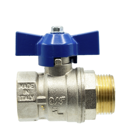 Bolkraan 1/2"MF Met Vlinder BLAUW