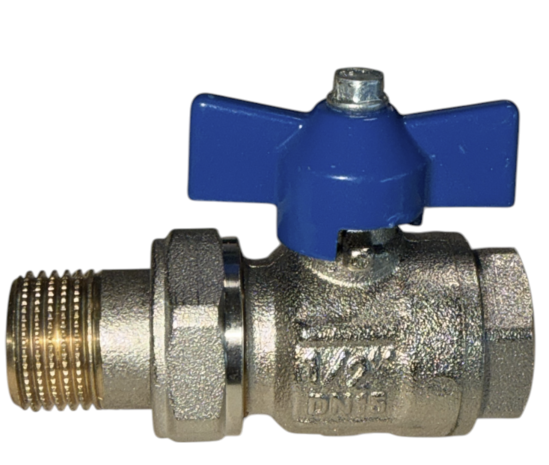 Bolkraan 1/2"MF Met Blauwe Vlinder & Losse Koppeling 
