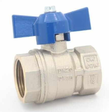 Bolkraan 4/4" FF Met BLAUWE Vlinder - DN25