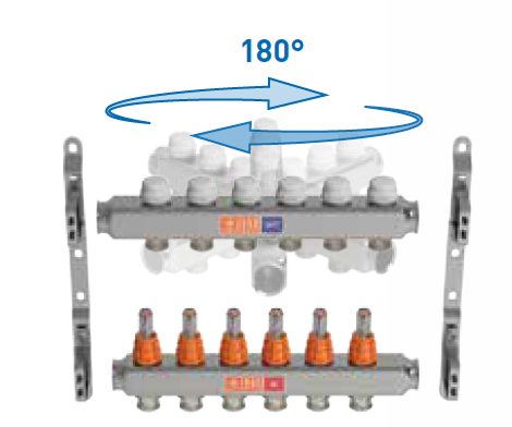 Begetube RVS vloerverwarming Collector 4/4" met 13 kringen EK  Met Debietmeters  261102213