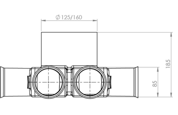Vasco Verdeler inbouw 8 aansluitingen 75mm Easyflow beton  11VE40350