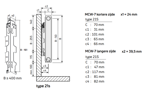 Radson radiator Integra  FLEX 8C NEW  H750 L1200 T21 (1927 W) 