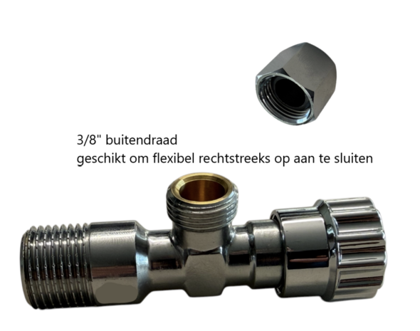 Schell Hoekstopkraan Comfort 1/2" x 10 mm + Rozet / Belgaqua gekeurd  052760699