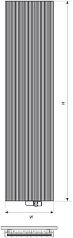 Vasco Bryce V75 Verticale Aluminium Radiator H1800 B600 (2028 Watt) - M300  BLACK JANUARI  structuurlak 