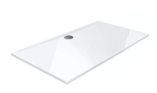 Doucheplaat Newforce Kunstmarmer 90 x 140 x 3,5 Wit