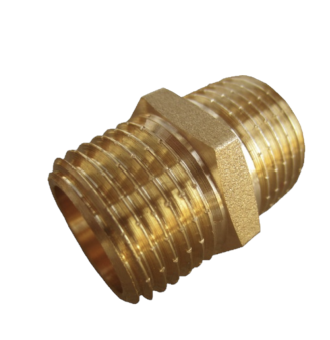 Verloop Nippel Messing 3/4"M x 1/2"M