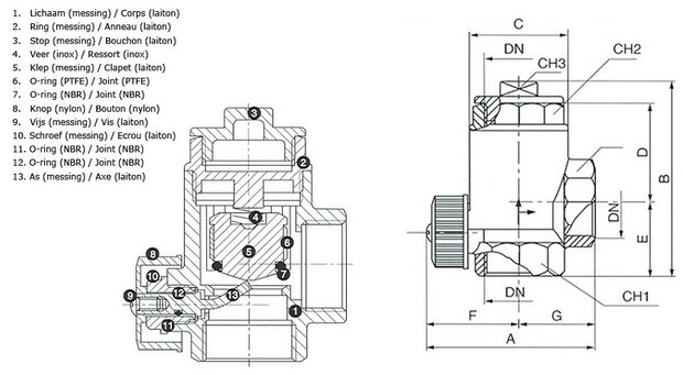 Universele  Flow-Valve 4/4" (Universeel)