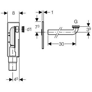 Geberit Inbouwsifon 32 / 50 mm Wastafel (Wit)