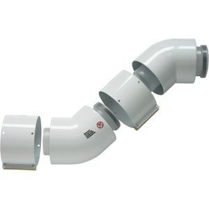 Vaillant Concentrische Bocht 60/100 mm - 45° (PP/Staal) condensatie - 303911