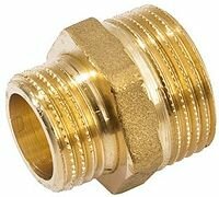 Verloop Nippel Messing 1"M x 3/4"M