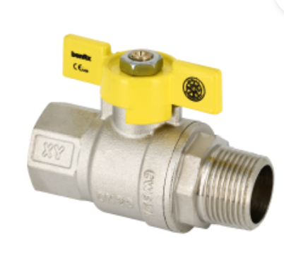 Gaskraan KVBG  3/4&quot; MV met gele vlinder  KVGB gekeurd