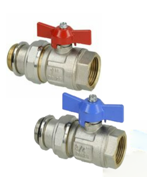 Collector Bolkraan 3/4&quot; MF Blauwe of rode  Met O-ring en Demonteerbare Koppeling