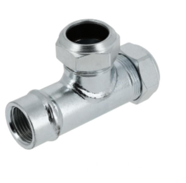 Verzinkte Knelkoppeling T-stuk 15 x 15 x 1/2&quot; V  54505