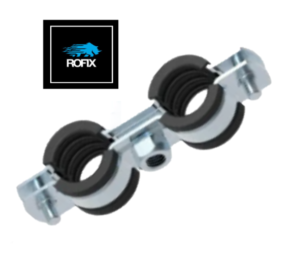 DUBBELE beugel met rubber inlage 15 - 18 MM