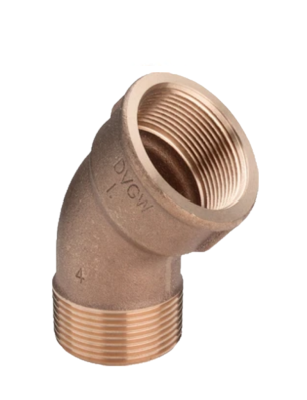 Bocht Messing 3/4&quot;MF - 45&deg;