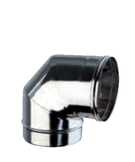 Inox Bocht Enkelwandig 90&deg; - Diameter 80mm