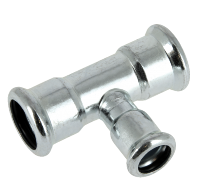 Staalverzinkte Persfitting BF  verloop T-stuk 22 - 15 - 22 mm  301710