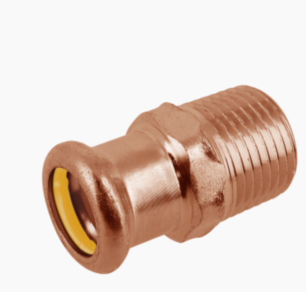 Koper Perskoppeling Gas Bonfix Puntstuk 1/2&quot; M - 22mm - 500920