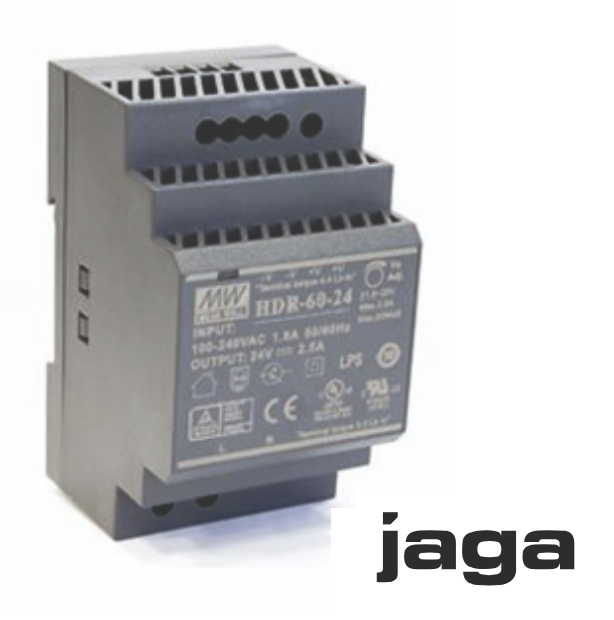 Jaga voeding 24 V op DIN-rail montage