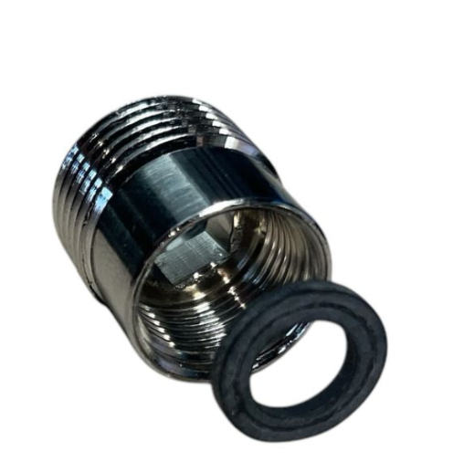 chrom&eacute; adaptor 3/8&quot; Vr - 1/2&quot; M voor hoekstopkranen