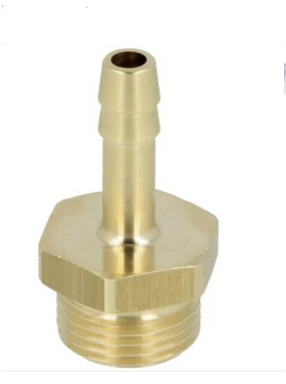 Slangnippel / Slangpilaar Messing 3/8&quot; M - 6 mm