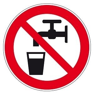 Pictogram Zelfklevend Geen Drinkwater 90 MM LAATSTE STUKS BESCHIKBAAR