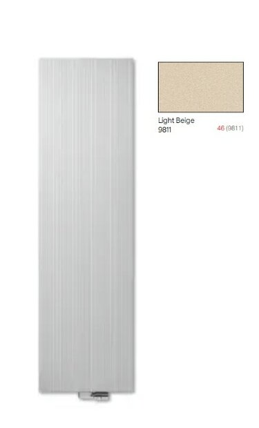 Vasco Bryce V75 Verticale Aluminium Radiator H1600 B600 (1836 Watt) -  KLEUR  LIGHT BEIGE  9811