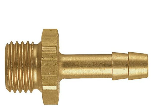 Slangnippel / Slangpilaar Messing 3/8&quot; M - 8 mm