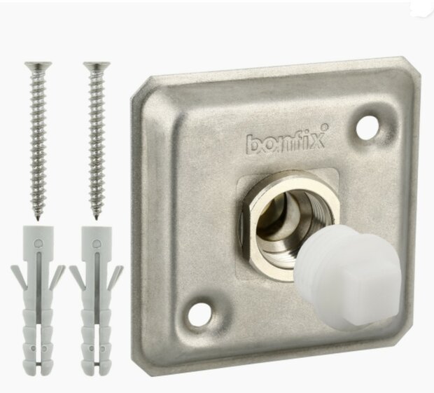 Gevelkom / Straatplaat vierkant schroef incl aansluiting Alupex 16/2