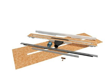 CarroDrain vloergoot Twiggi  XL LOW  100 TOT 160 CM  met INOX  Rooster