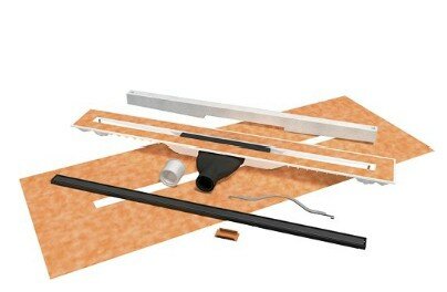 CarroDrain vloergoot Cayman LOW met ZWART Rooster 70 cm