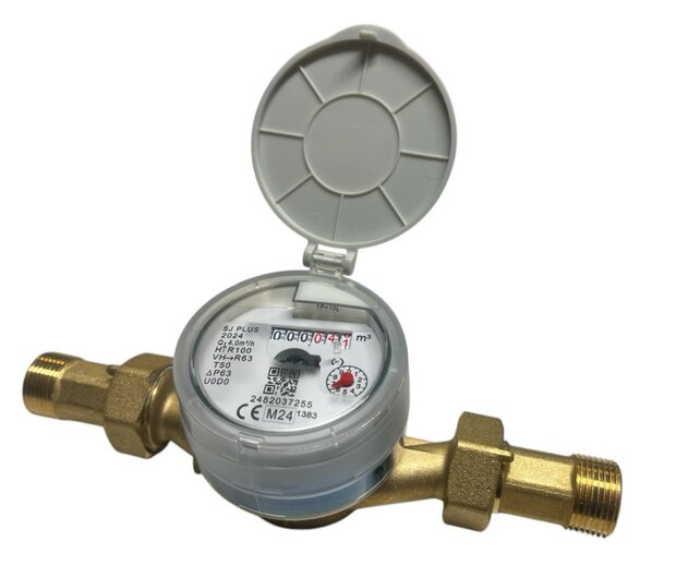 Waterteller 4/4 " koud water incl tellerkoppelingen