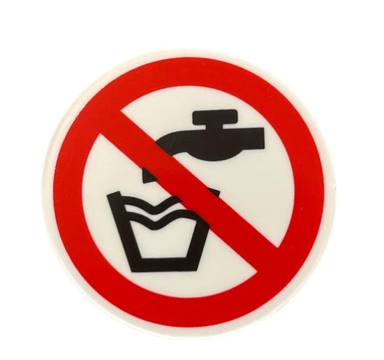 Pictogram VOOR BUITEN OP HARD PP PLAATJE Geen Drinkwater 50 MM