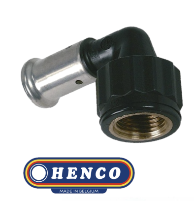 Henco PVDF  PK Perskoppeling bocht  32/3 x 1&quot; binnendraad   6PK3206