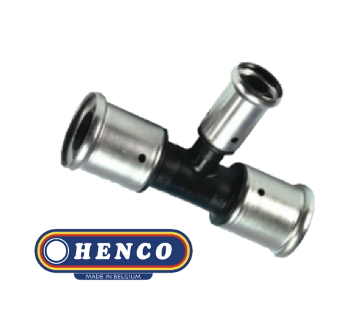 Henco PVDF  PK Perskoppeling verloop T-stuk  32/3 x 26/3 x 32/3    10PK322632