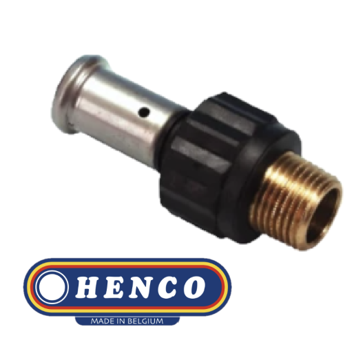 Henco PVDF  PK Perskoppeling puntstuk  26/3 x 1&quot; buitendraad   17PK2606