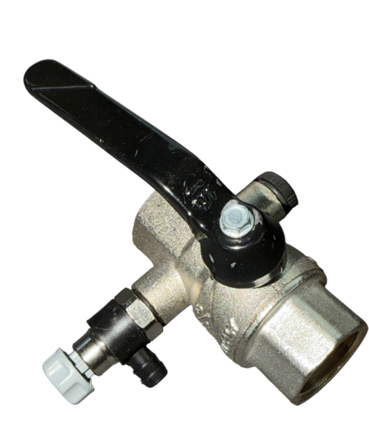 Bolkraan Volle Doorlaat 3/4&quot;FF Met Aftap En zwarte hendel - ISO 7