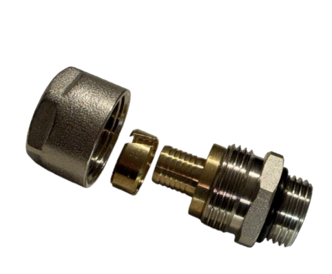 Klemkoppeling VPE 1/2&quot;M x 16/2 mm (Met O-ring)  voor verwarming