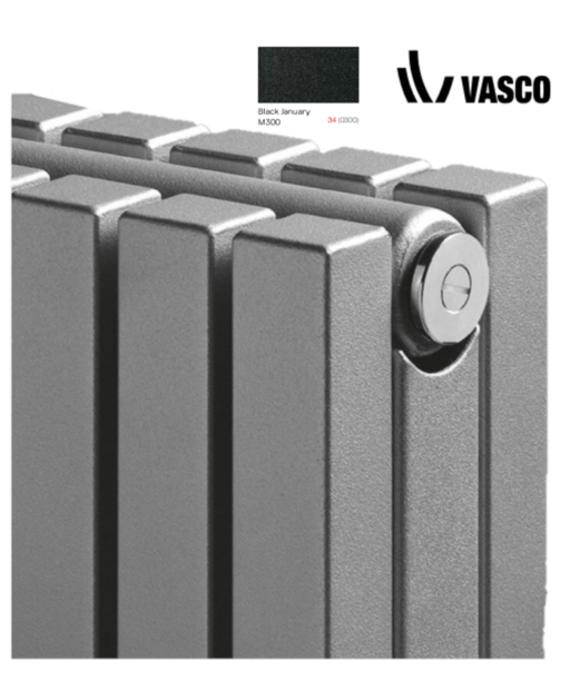 Vasco Verticale Design Radiator Carre CPVN2-ZB H2000 B715 M300 BLACK JANUARY  (3069 Watt)